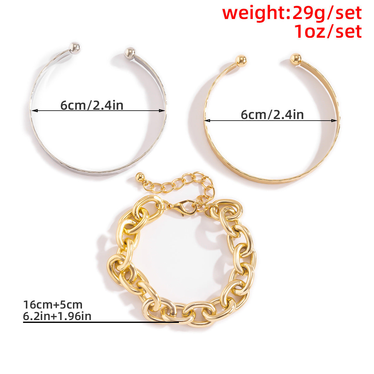 Womens Bracelet Retro Geometric Hollow Chain Bracelet Electroplated Aluminum Fashion Bracelet and Individually Packed