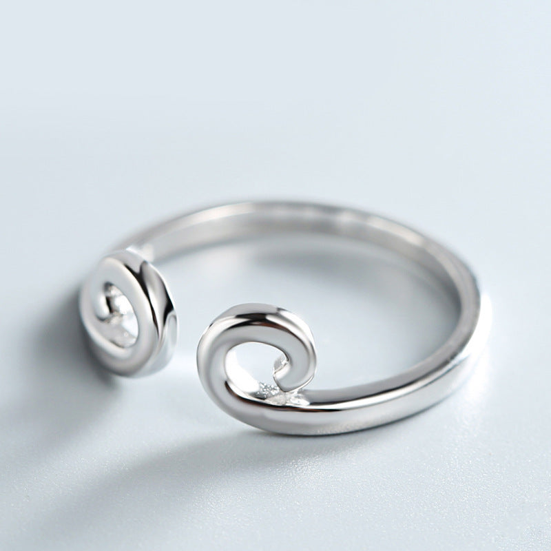 Unisex Sterling Silver Ring Electroplated Golden Hoop Retro Geometry 925 Silver Ring For Men And Women Everyday