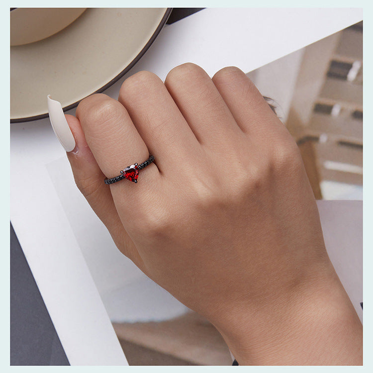 Womens Sterling Silver S925 Ring With Natural Diamond Heart Shaped Design Elegant Anniversary Gift For Her Joy