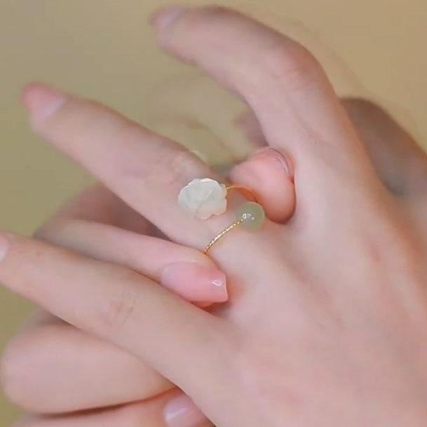 Womens Rose Ring Adjustable Opening Floral Ring Elegant Flower Ring Fashionable Accessories For Everydays Wear