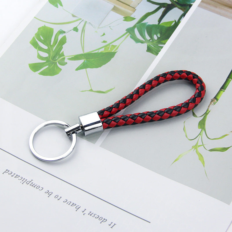 Braided Rope Car Key Chain Pendant With PU And Zinc Alloy Key Ring Handmade For Men And Women Everyday Use Gift