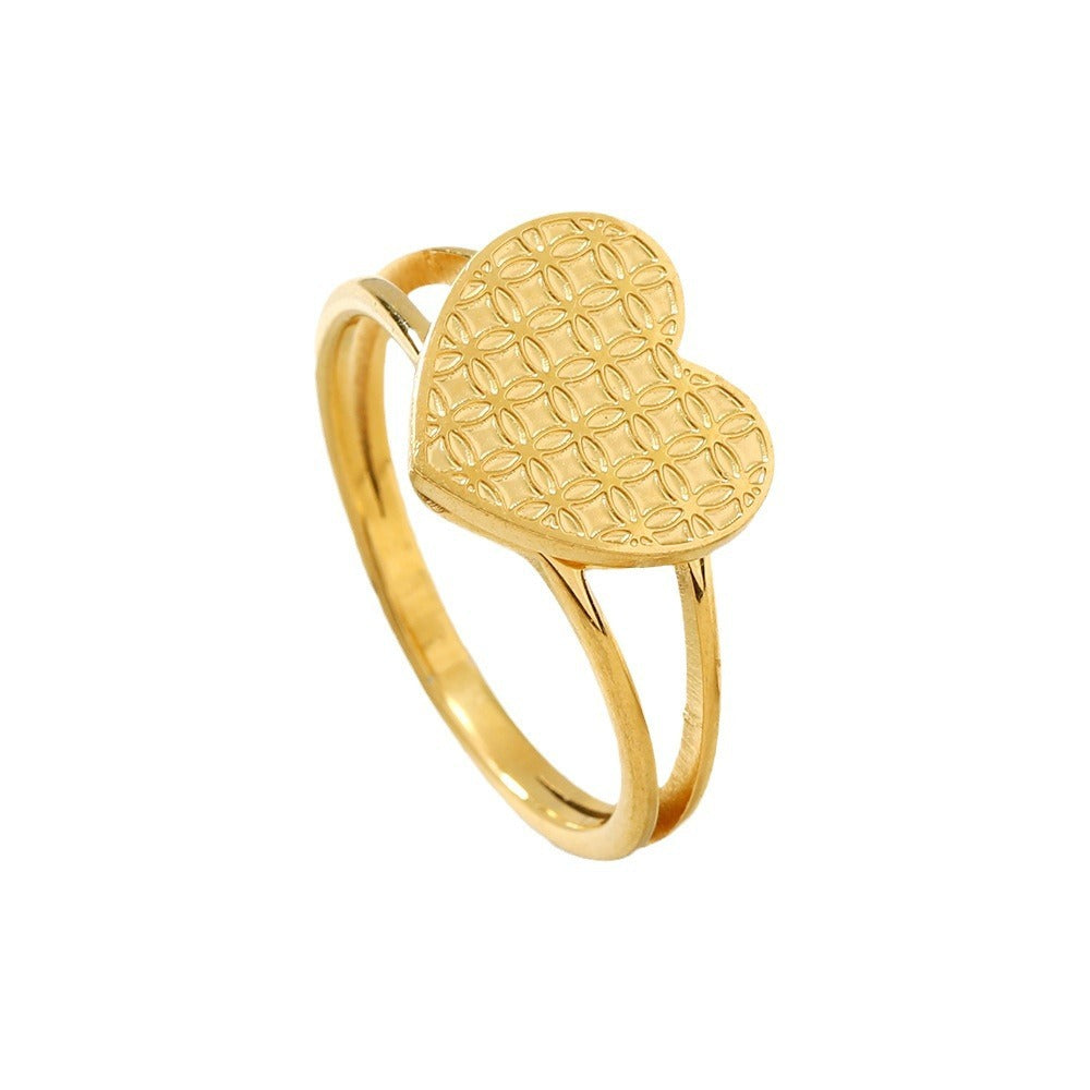 Womens Stainless Steel Petal Ring Electroplated Gold Rose Gold Fashion Jewelry Durable Accessory For Women Ring