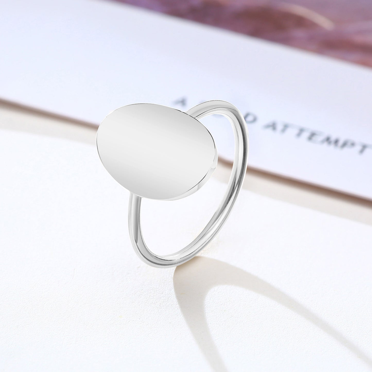 Womens Birth Month Flower Rings Golden Steel Electroplated U Shape Ring Natural Ring Gifts For Her Birthday No