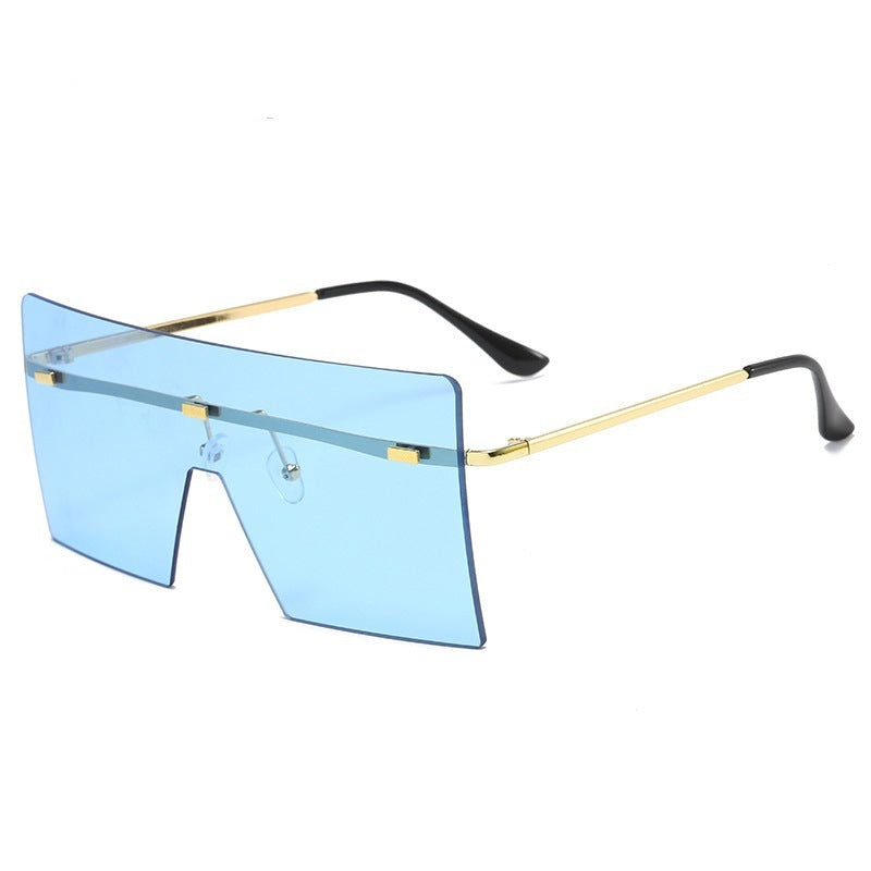 Womens Vintage Oversized Sunglasses Square Rimless UV400