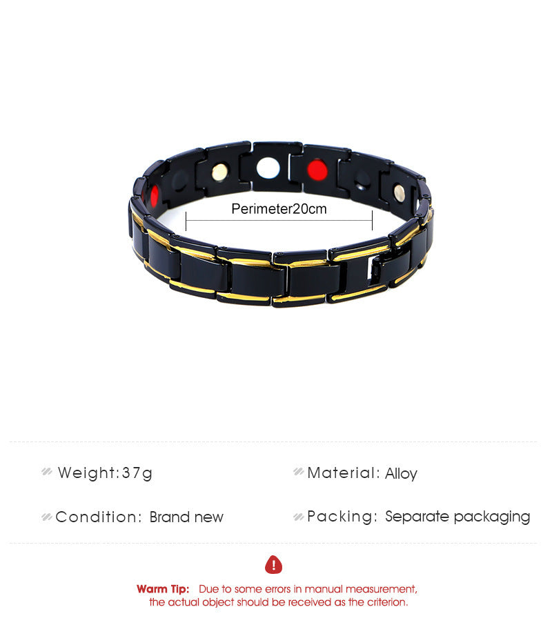 Mens Magnetic Clasp Geometric Alloy Bracelet Detachable Electroplated Jewelry For Men Fashion Accessory Modern Style