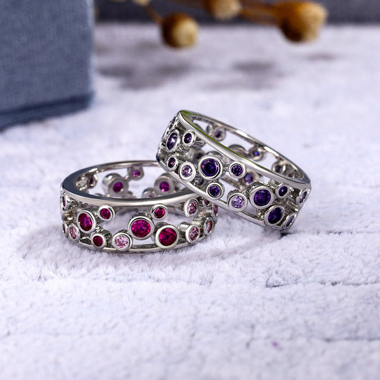 Zircon Openwork Circle Ring Gold Plated Copper Geometric