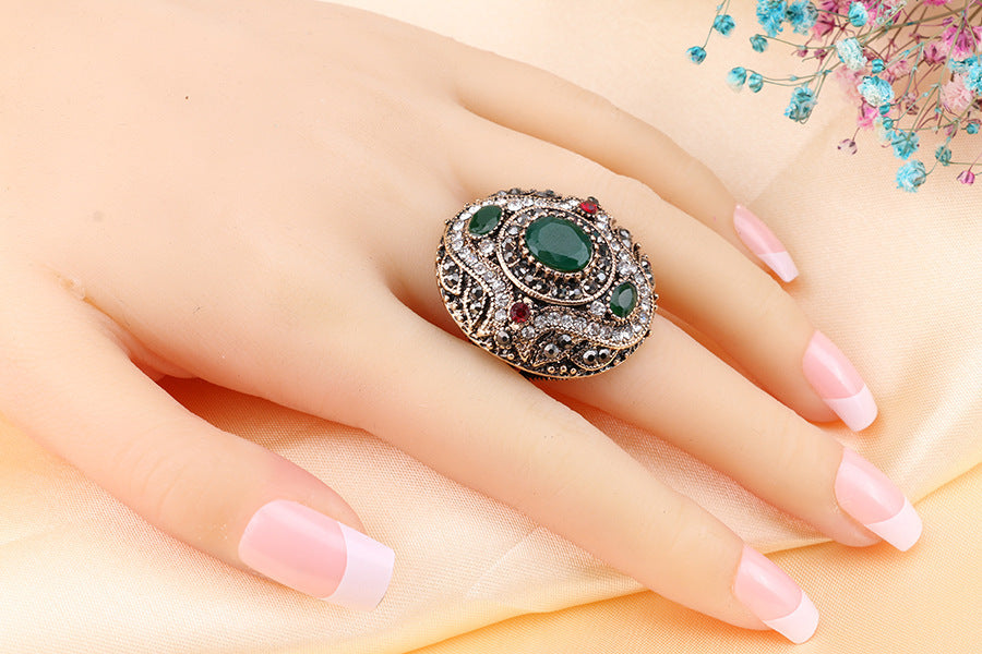 Bohemian Geometry Alloy Ring Unisex Vintage Style Jewelry With Electroplating Shine For Women Fashion Accessory Gift