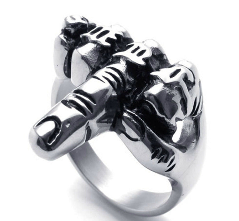 Alloy Finger Ring Creative Design Fashionable Statement Ring Electroplated Silver And Gold Finish Funky Jewelry Gift
