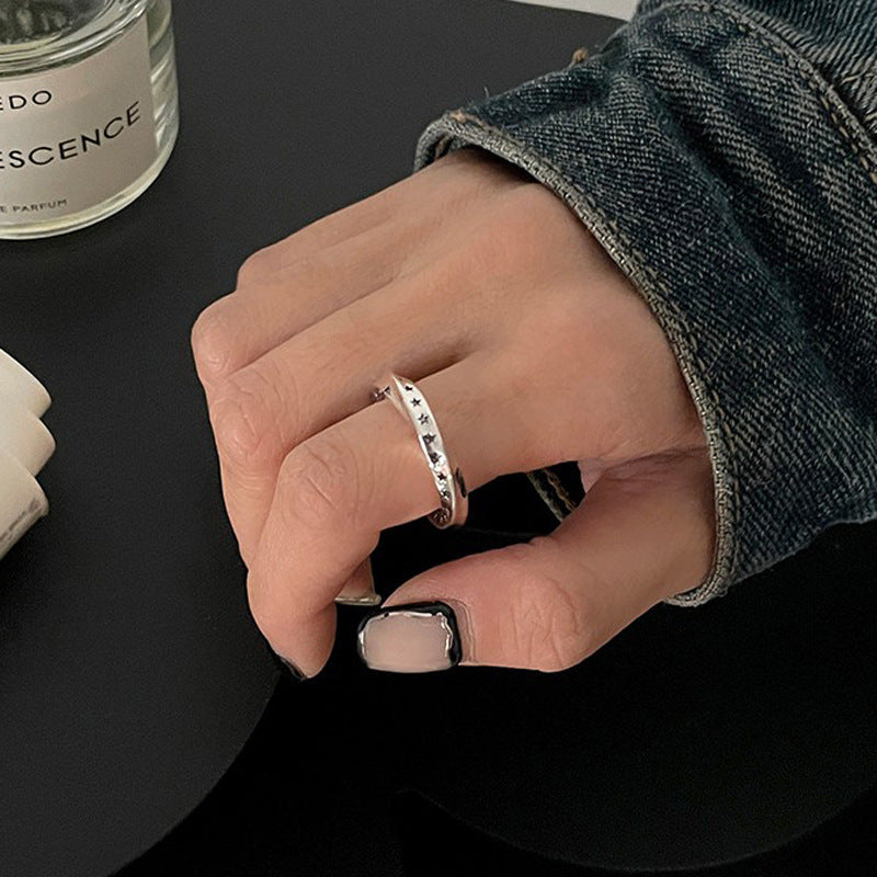 Copper Geometric Ring With Irregular Pentagram Mobius Design For Women And Girls Niche Jewelry Trendy Gem Ring