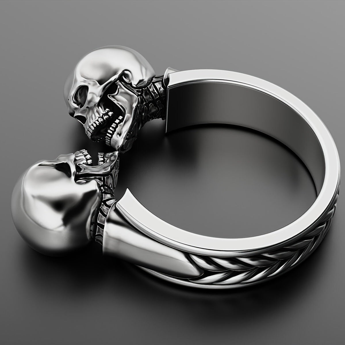 Womens Skull Ring Open Mouth Alloy Statement Jewelry