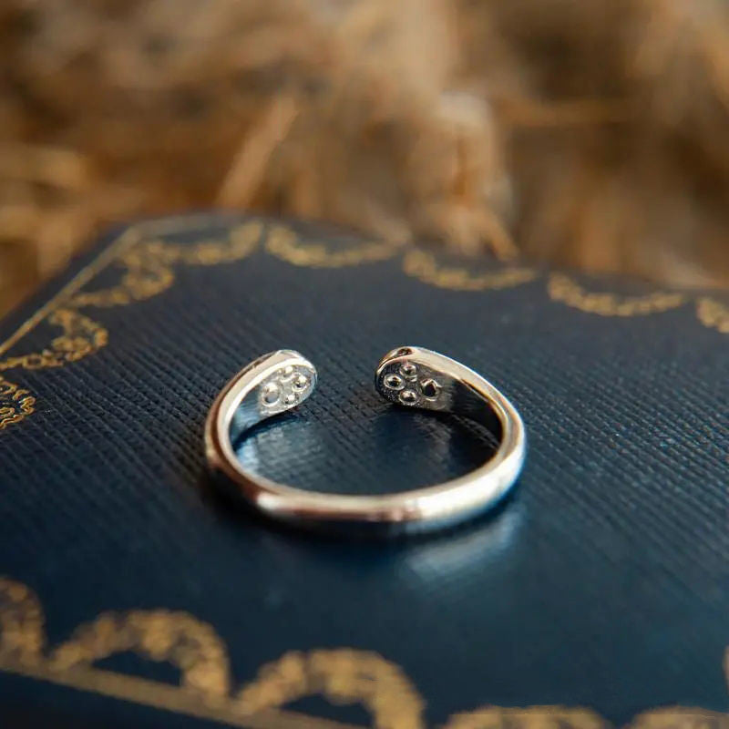 Adjustable Ring With Cute Cat Paw Print Original Design Copper Animal Ring Electroplated Finish Ring For Women