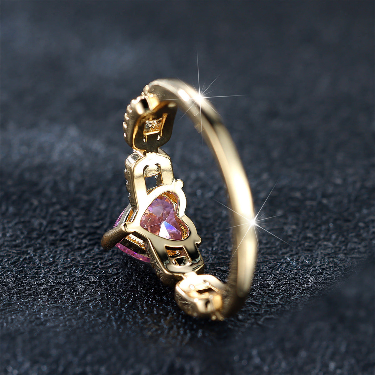 Heart Shaped Love Ring Copper Electroplated Jewelry For Women Simple Elegant Durable Accessory For Women Gifts