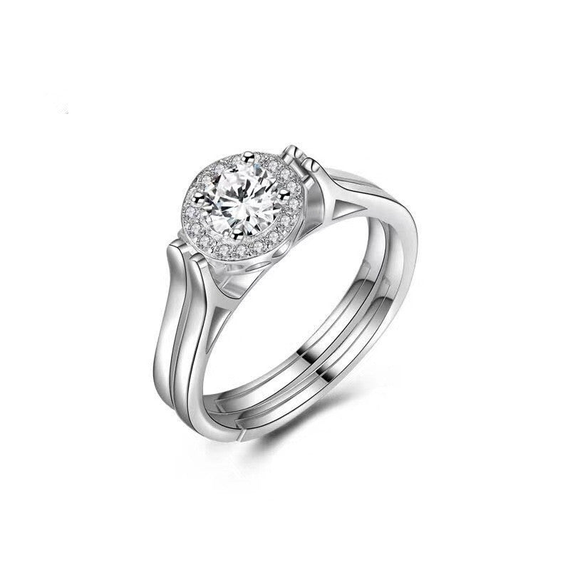 Adjustable Copper Ring Heart Design With Alloy Gemstones Electroplated Finish Fashion Jewelry Gift For Her Gift