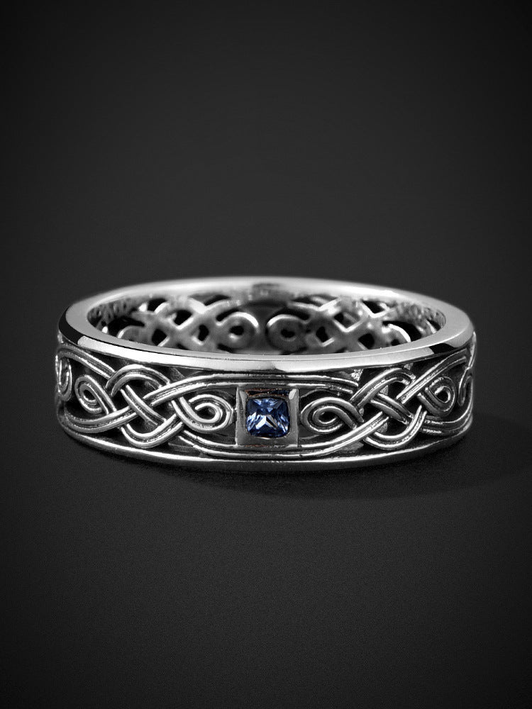 Mens Copper Ring Vintage Geometric Retro Square Ring Simple Stylish Adjustable Electroplated Finish Unisex Chic