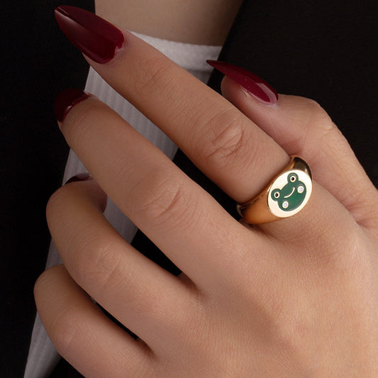 Alloy Animal Ring Retro Hip Hop Electroplated Cartoon Design Jewelry For Men Women Size8 Unisex Accessory Style