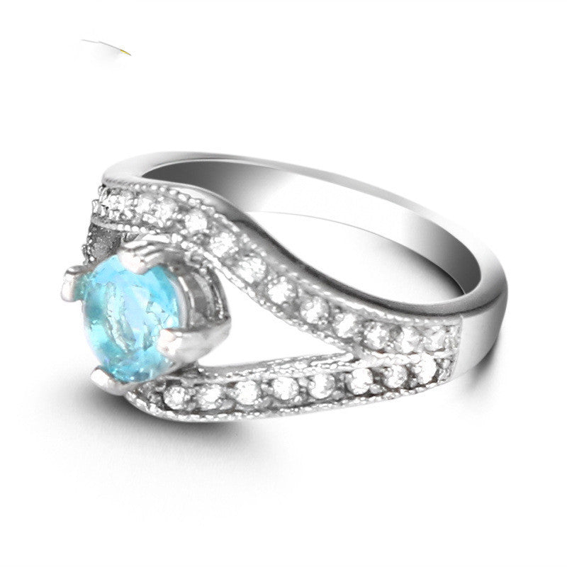 Women's Stainless Steel Ring with White Diamond Inlay Simple Geometric Ring for Her Stainless Steel Band Ring with Diamond Accent Ring Gift for Women