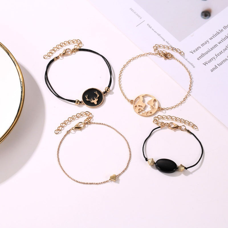 Womens Geometric Bracelet Electroplated Alloy Bangle Fashion Unique Design Jewelry For Party Or Daily Wear Elegant