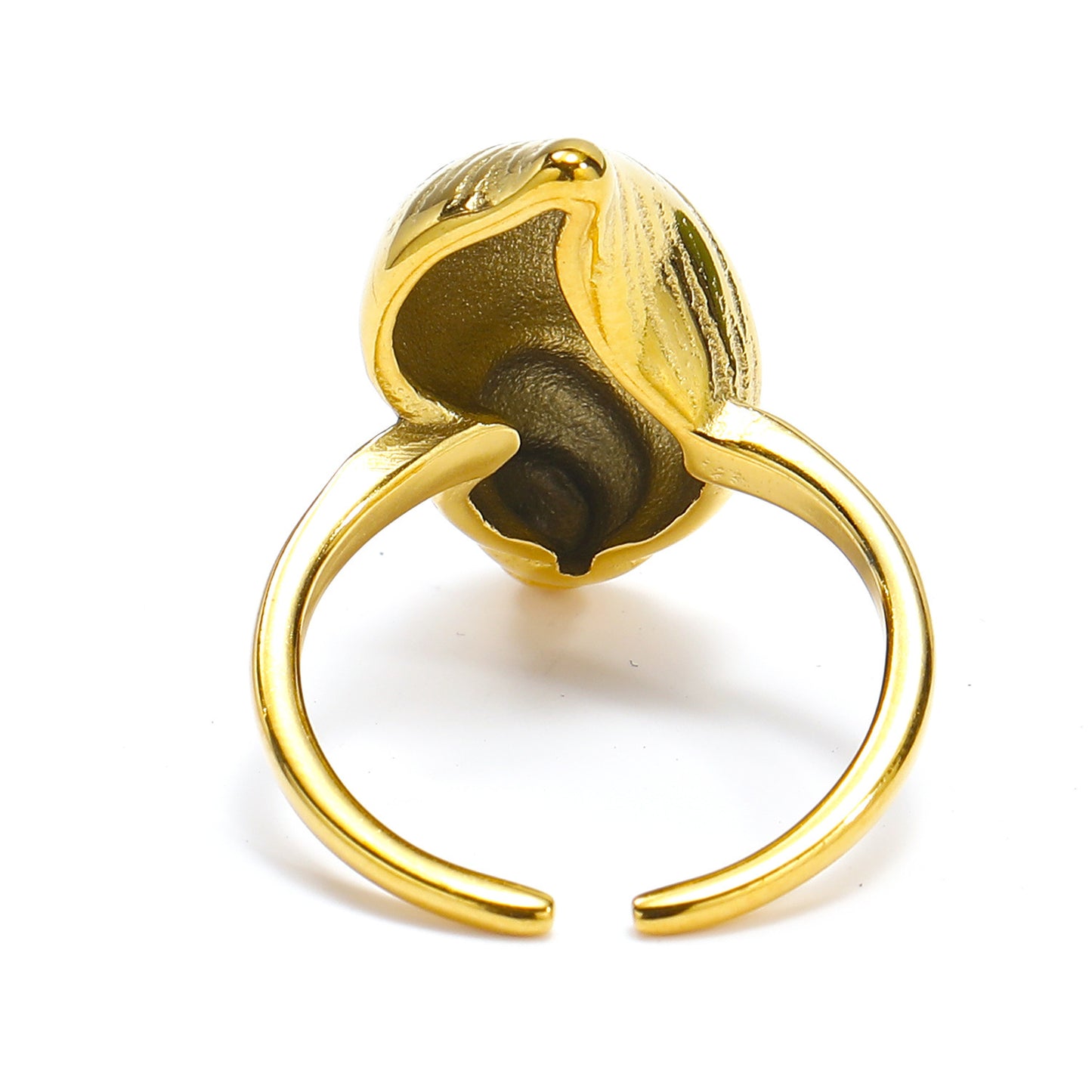 Womens Titanium Steel Ring Gold Spiral Conch Shell Ring Fashion Ring For Women Unique Design Ring Elegant Ring