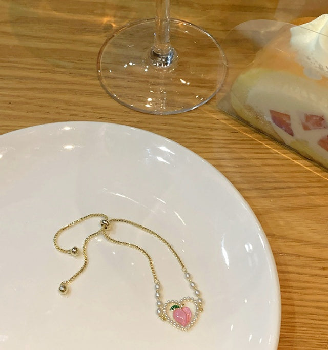 Womens Pearl Bracelet Electroplated Double Crystal Flower Copper Bangle Minimalist Jewelry Gold Silver Elegant