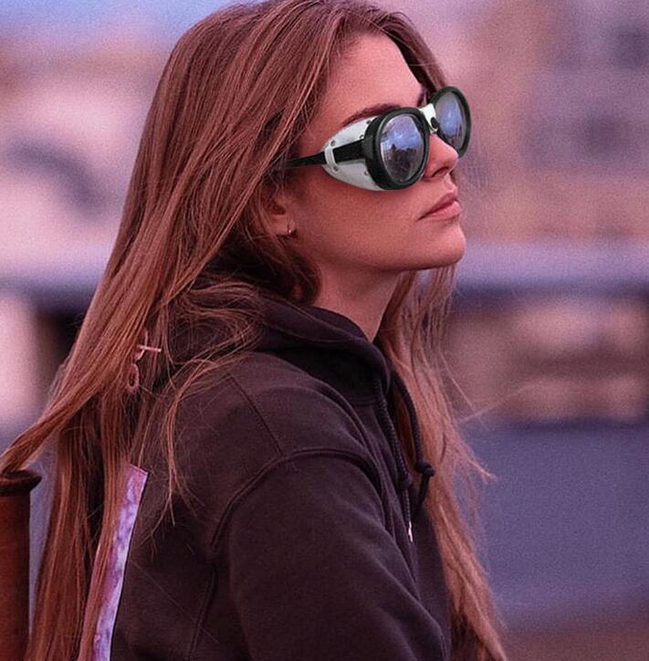 Aviator Style Sunglasses With Retro Rivet Design And UV Protection PC Lenses For Round Oval And Long Faces Pro