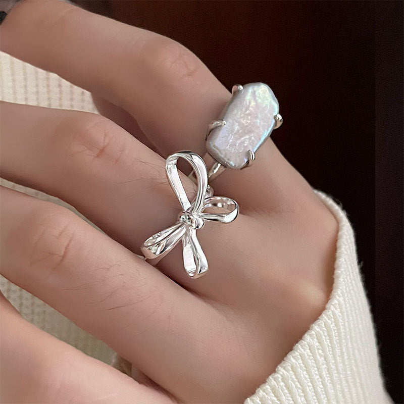 Copper Adjustable Open Ring With Bow Design For Women Elegant Jewelry Gift For Her Everyday Fashion For Everyday Style