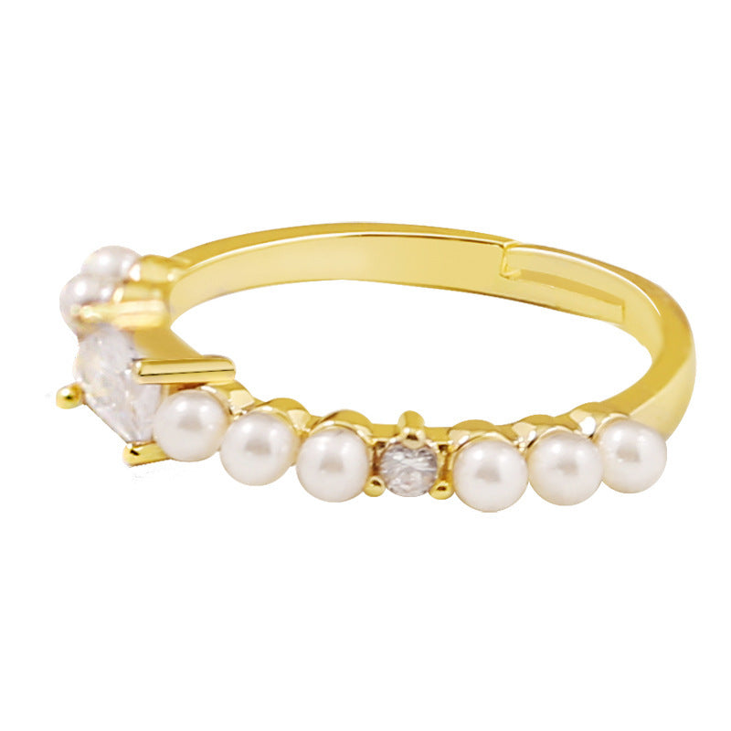 Beaded Womens Ring Vintage Alloy Electroplated Jewelry