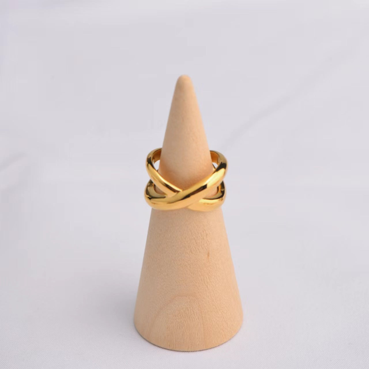 Womens Stainless Steel Gold Ring Multilayer Coil Cross Geometric Design For Everyday Wear Size 6 7 8 For Daily Use