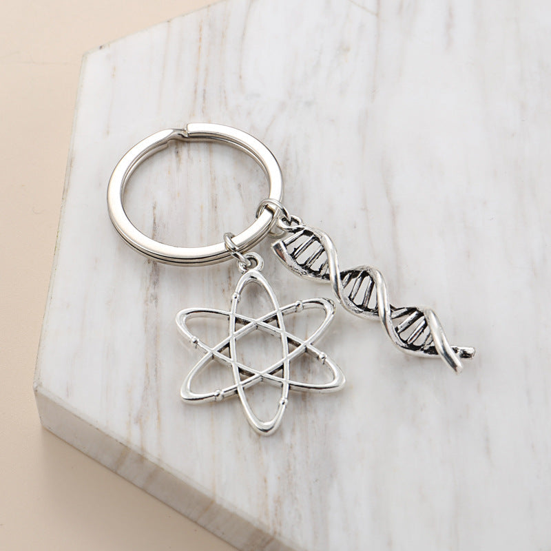 Alloy Keychain Key Ring Plain Design Lab Instrument Decor Biochemical Microscope Flask Accessory Gift For You