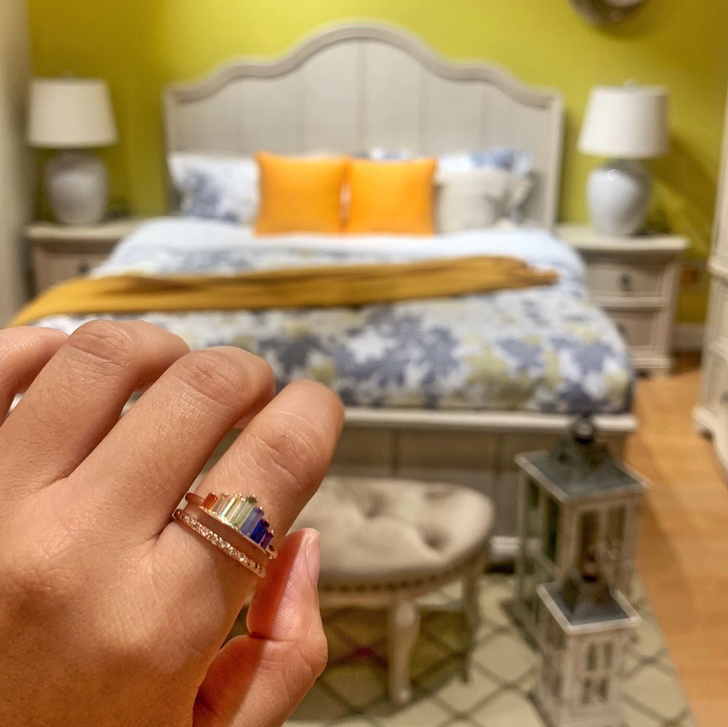 Adjustable Rainbow Micro Diamond Ring For Women Elegant Wear Sparkling Colorful Accessory Rose Gold Silver Finish