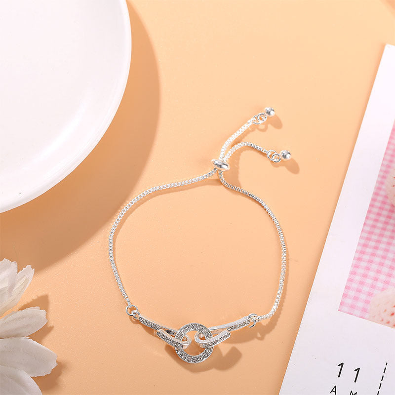 Womens Star Zircon Flower Bracelet Alloy Jewelry Gift