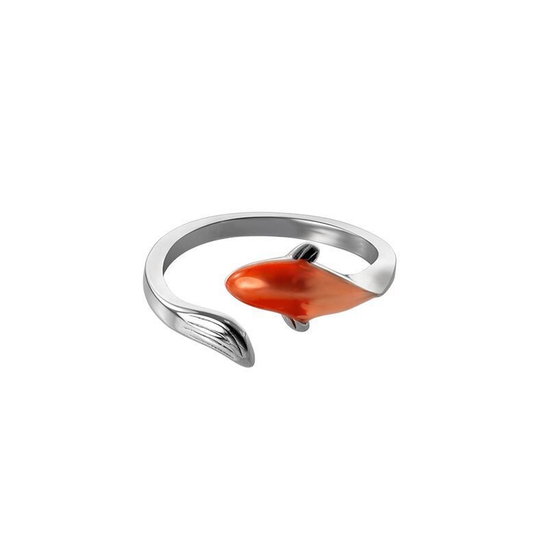 Adjustable Copper Ring With Epoxy Inlay For Women Natural