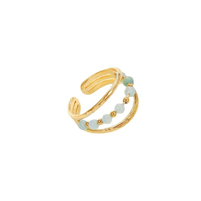 Antique Style Ring Special Interest Design Retro U Shape Stainless Steel Jewelry Wholesale Colorful Finish For Women