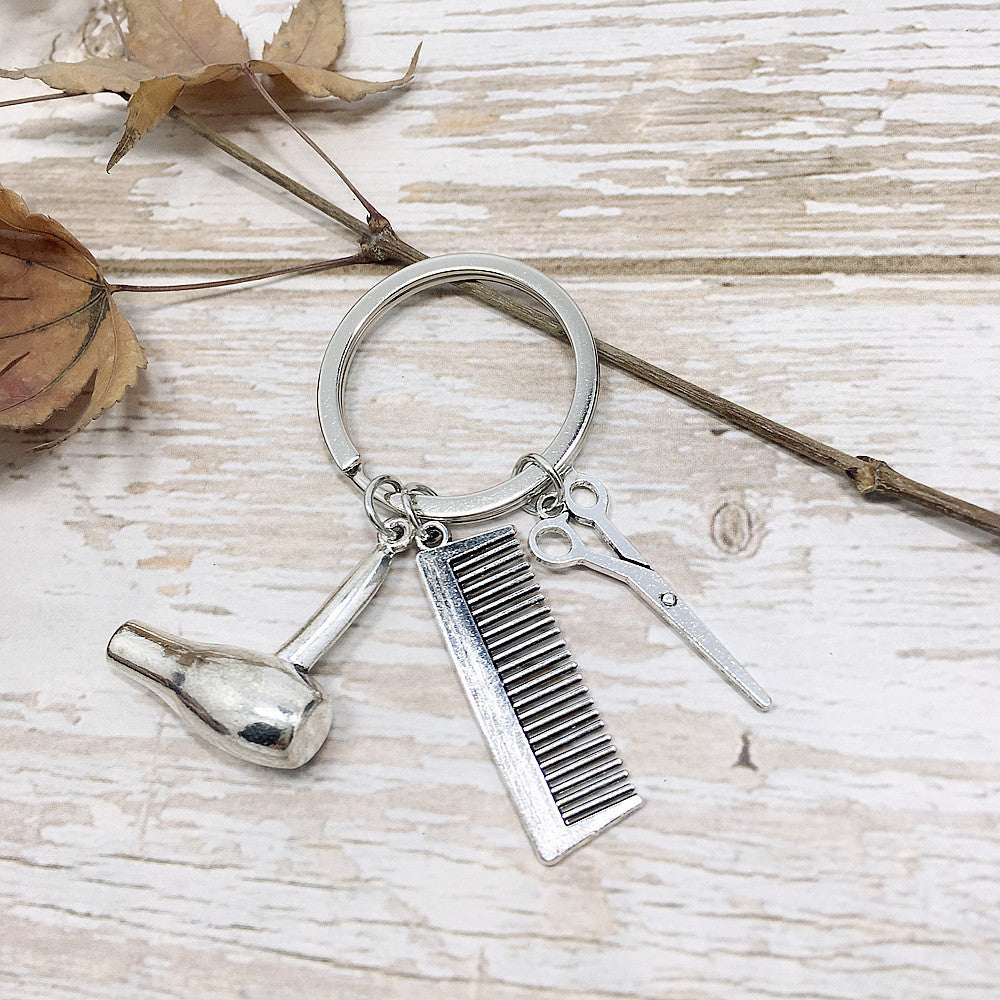 Hairdresser Keychain Unisex Keyring Metal Barber Pendant For Hair Salon Gift And Cutting Tool For Everyday Use