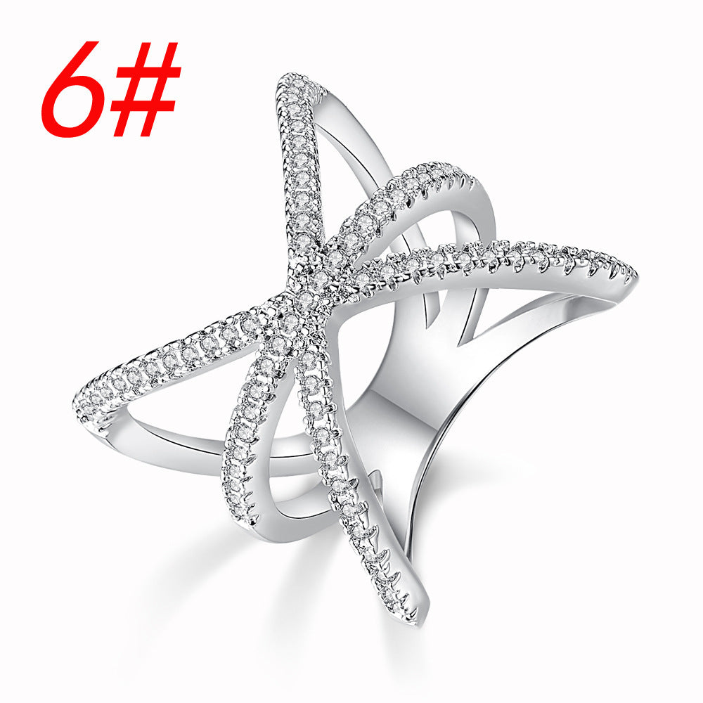 Womens Zircon Ring Geometric Copper Electroplated Fashion Jewelry Elegant Durable Versatile Gift For Couples Gift Idea