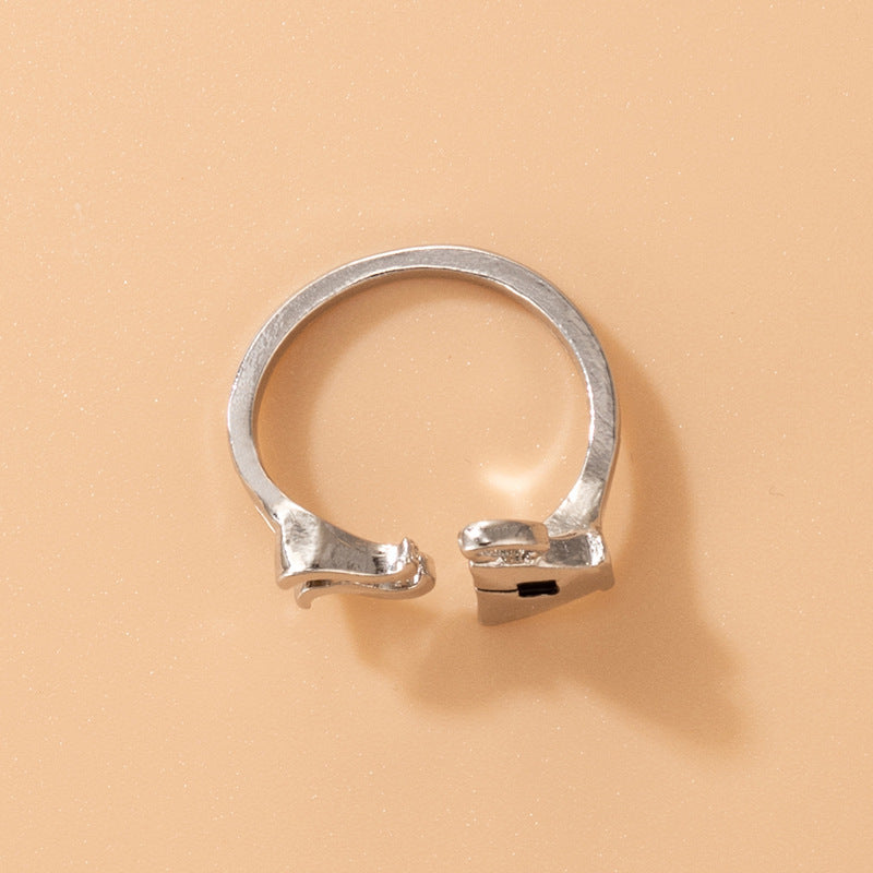 Alloy Ring Creative European Fashion Accessory With Water Cup Element Literary Jewelry Gift Women Office Girls