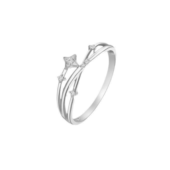 Adjustable Opening Copper Ring With Gold Points Meteor Shower Star Design Fashion Jewelry Gift for Her Sparkle