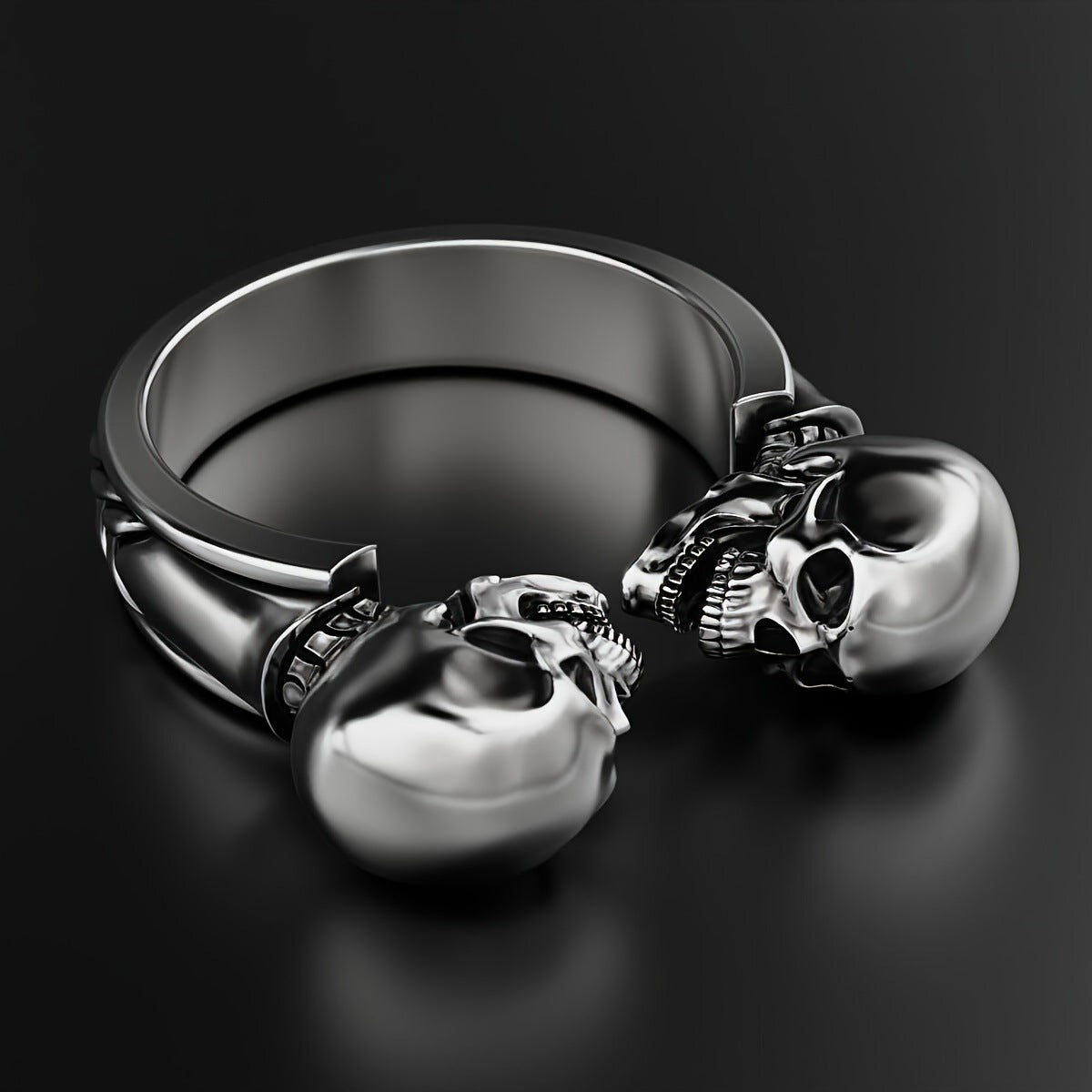 Womens Skull Ring Open Mouth Alloy Statement Jewelry