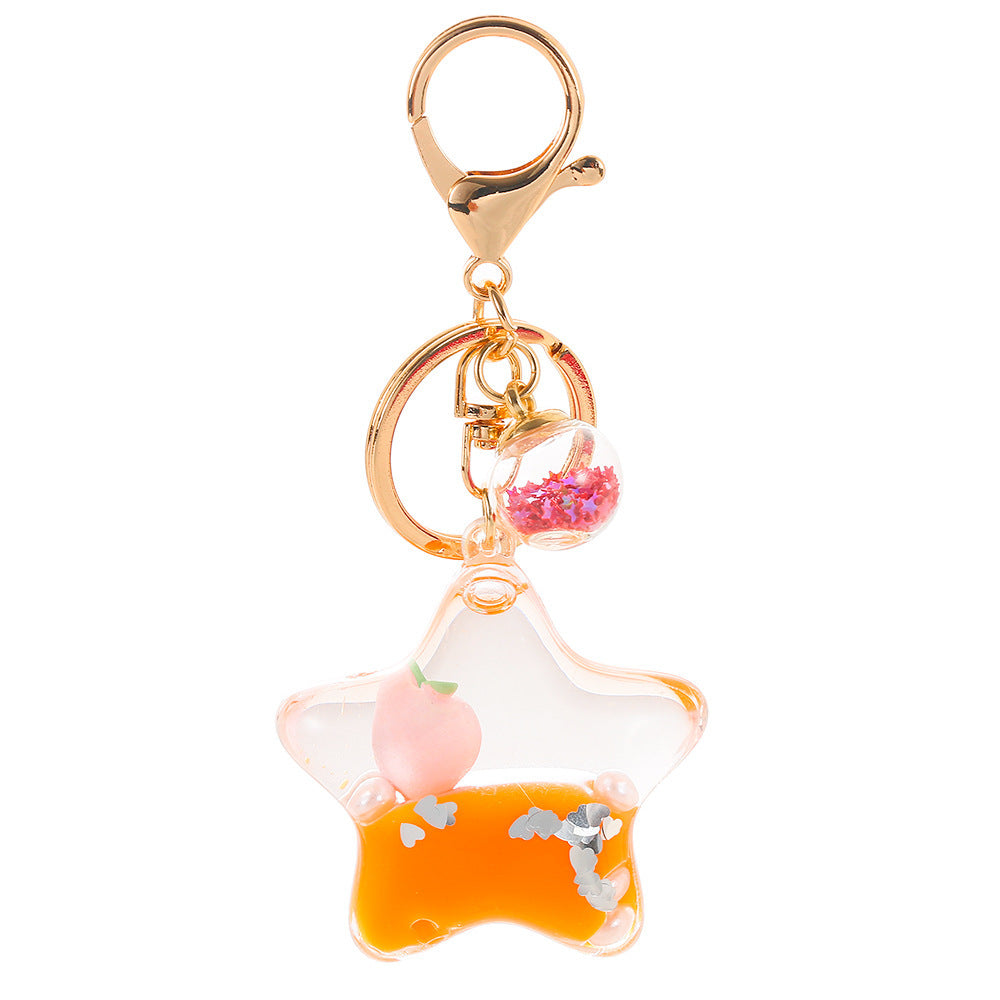 Quicksand Acrylic Keychain Pendant Charm For Keys And Bags Unique Decorative Accessory Fashion Accessory Glows