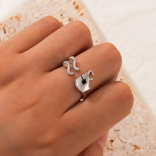 Alloy Ring Creative European Fashion Accessory With Water Cup Element Literary Jewelry Gift Women Office Girls