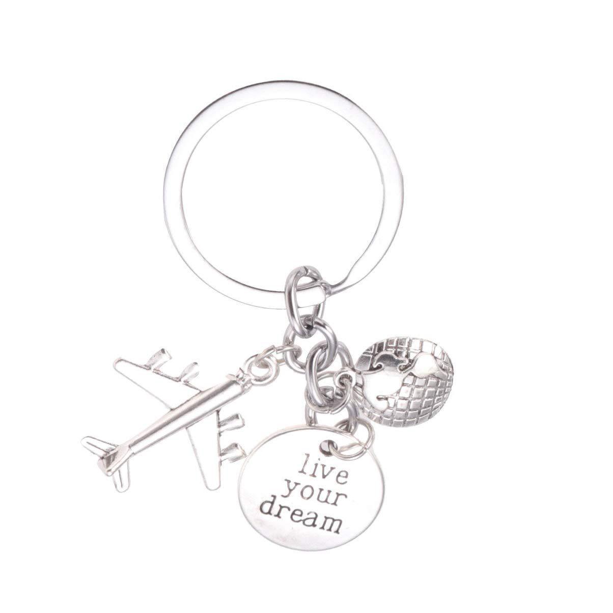 Airplane Keychain Zinc Alloy Travel Key Ring Durable Pilot Dream Accessory for Passports and Travel Essentials Daily