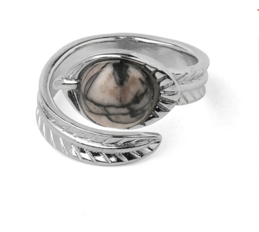 Adjustable Stone Ring Unisex Jewelry Geometric European American Style Travel Gift Travel Keepsake For All Soon