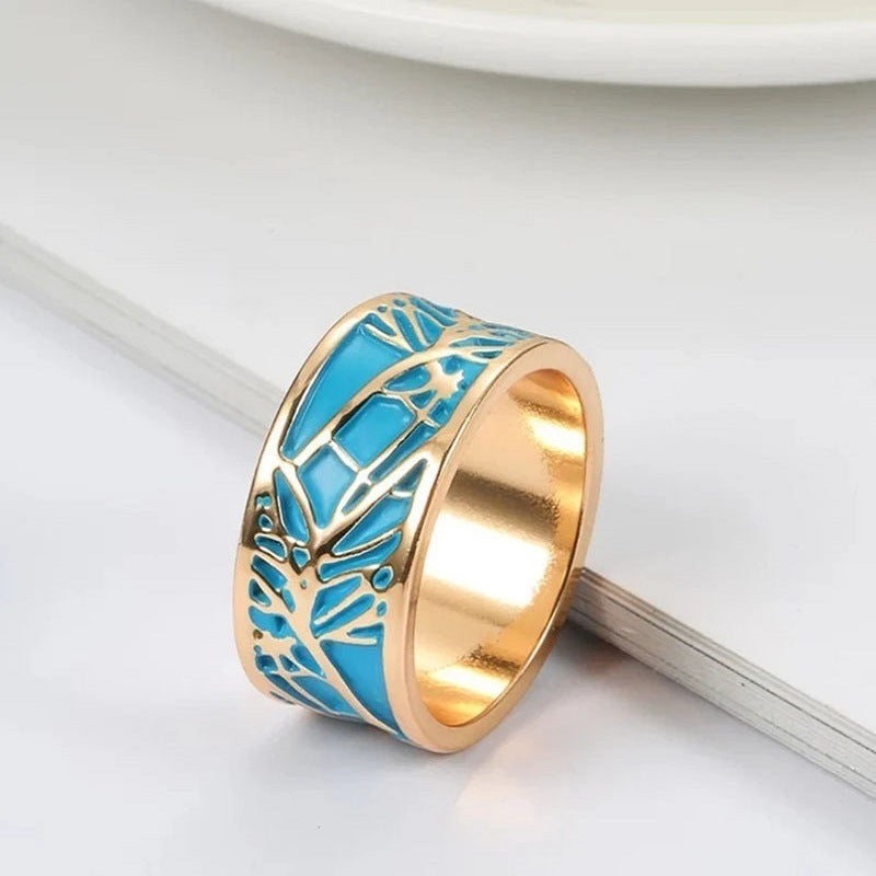 Copper Geometric Ring For Women Irregular Mesh Design Hip Hop Street Style Accessory For Trendy Streetwear Outfits