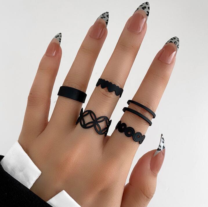 Womens Snake Ring Set Interfinger Zodiac Design Finish