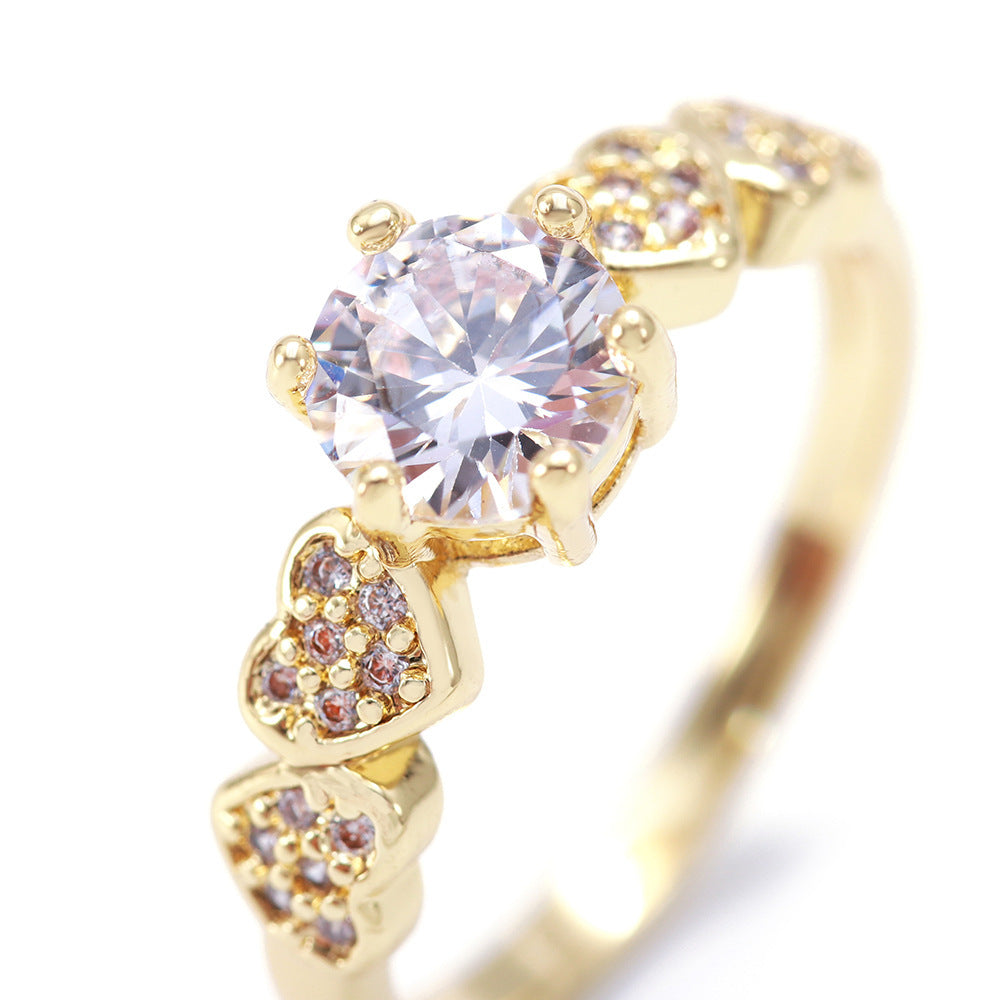 Womens Heart Shaped Copper Ring Electroplating European American Design Quality Durable Fashion Jewelry For Her