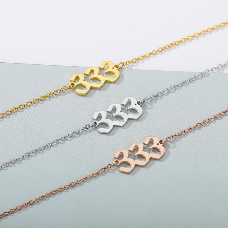 Angel Number Bracelet Stainless Steel Digital Number Jewelry Amulet Gift Gold Tone Fashion Gift For Daily Wear