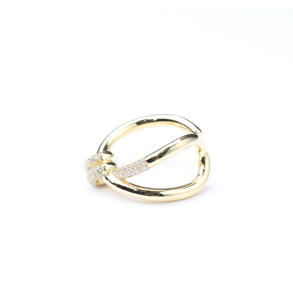 Adjustable Gold Plated Copper Ring For Women Open Band