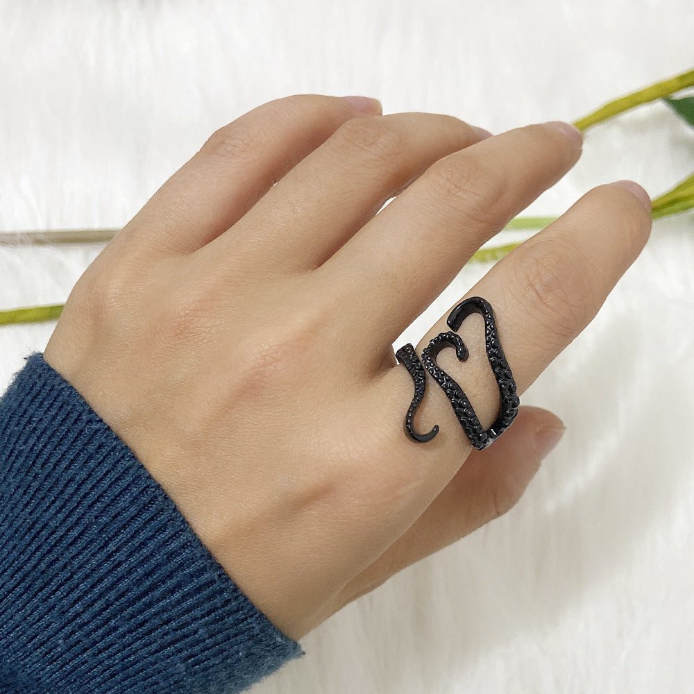 Unisex Octopus Ring Adjustable Tentacle Design Geometric Animal Ring Alloy Electroplated Fashion Jewelry Rings