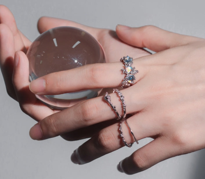 Womens Ring Floral Design Electroplated Alloy Jewelry Delicate Dainty Gift Birthday Trendy Everyday Wear Gifts