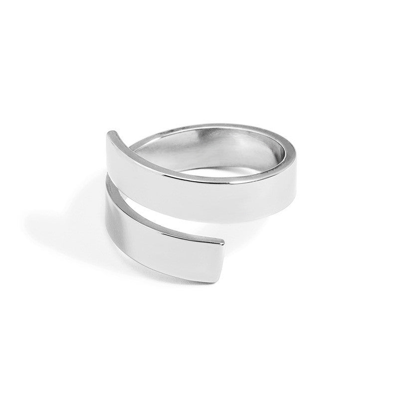 Adjustable Titanium Steel Ring For Women Dark Wind Design With Geometry Polished Finish Japanese Korean Style Edition