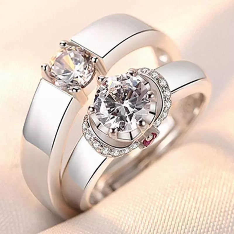 Copper Constellation Ring Diamond Design For Men And Women Korean Promise Loyalty Affection Double Row Gift Ready